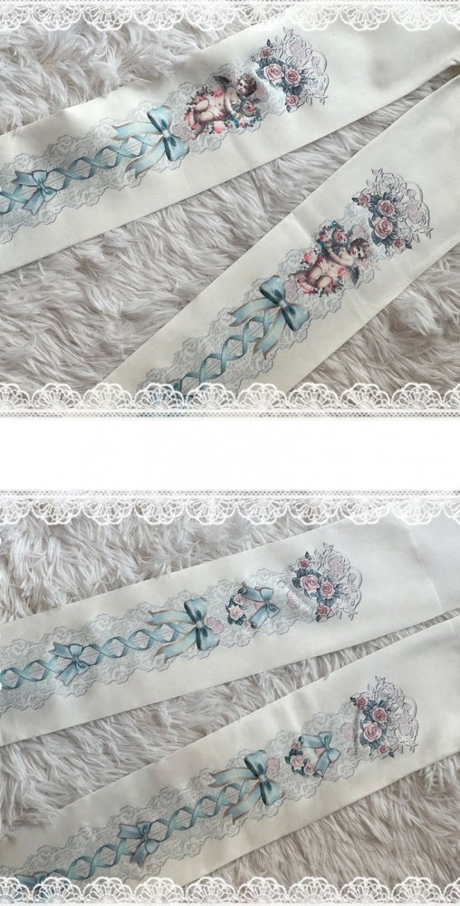 Rose Angel Print Tights