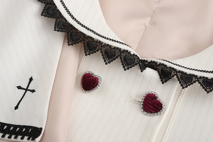 Lolita Split-Tail Ouji Cape Coat White Bunny-Ear Detachable with Aristocrat