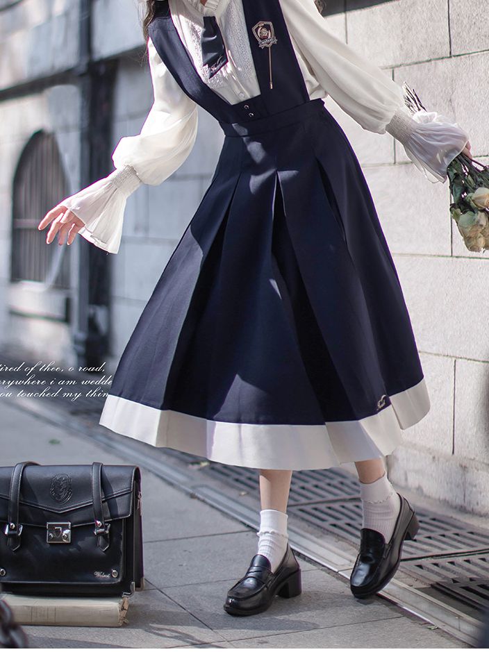 Tie Blue Letters Embroidery Dark