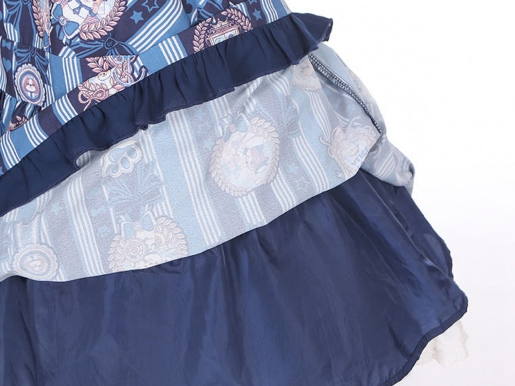 Dog's Detail Bowknot Pattern Dress Overall Badge Glory Dog