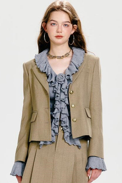 J + プリーツジャケット シンチシック ウエストスカート