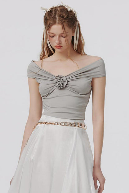 ガールミントニットフローラルトップス