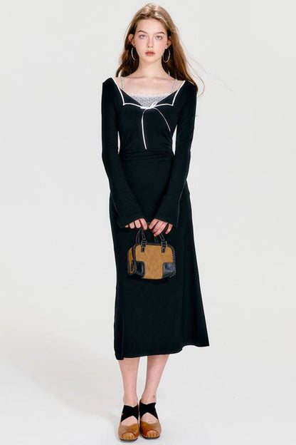 Block Maxi Cool Strickkleid Farbe