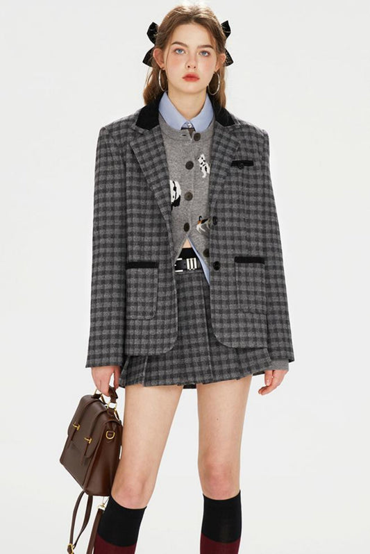 ハーフスカートジャケットとセットアップ レトロタータン