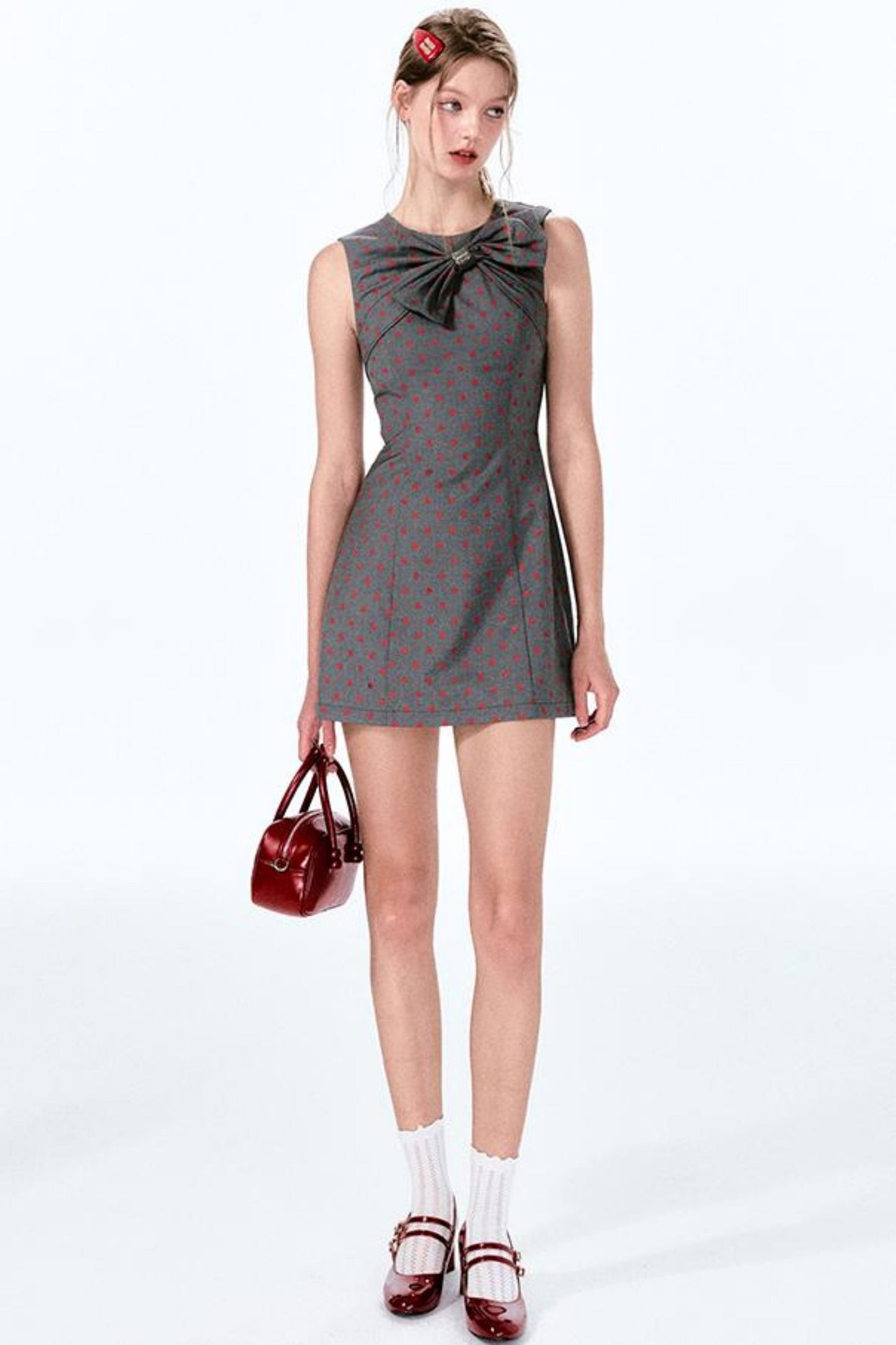 Kleid ärmellos Punkte Retro