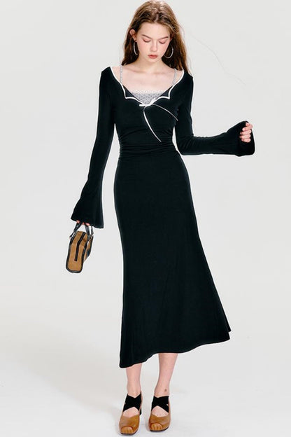 Block Maxi Cool Strickkleid Farbe