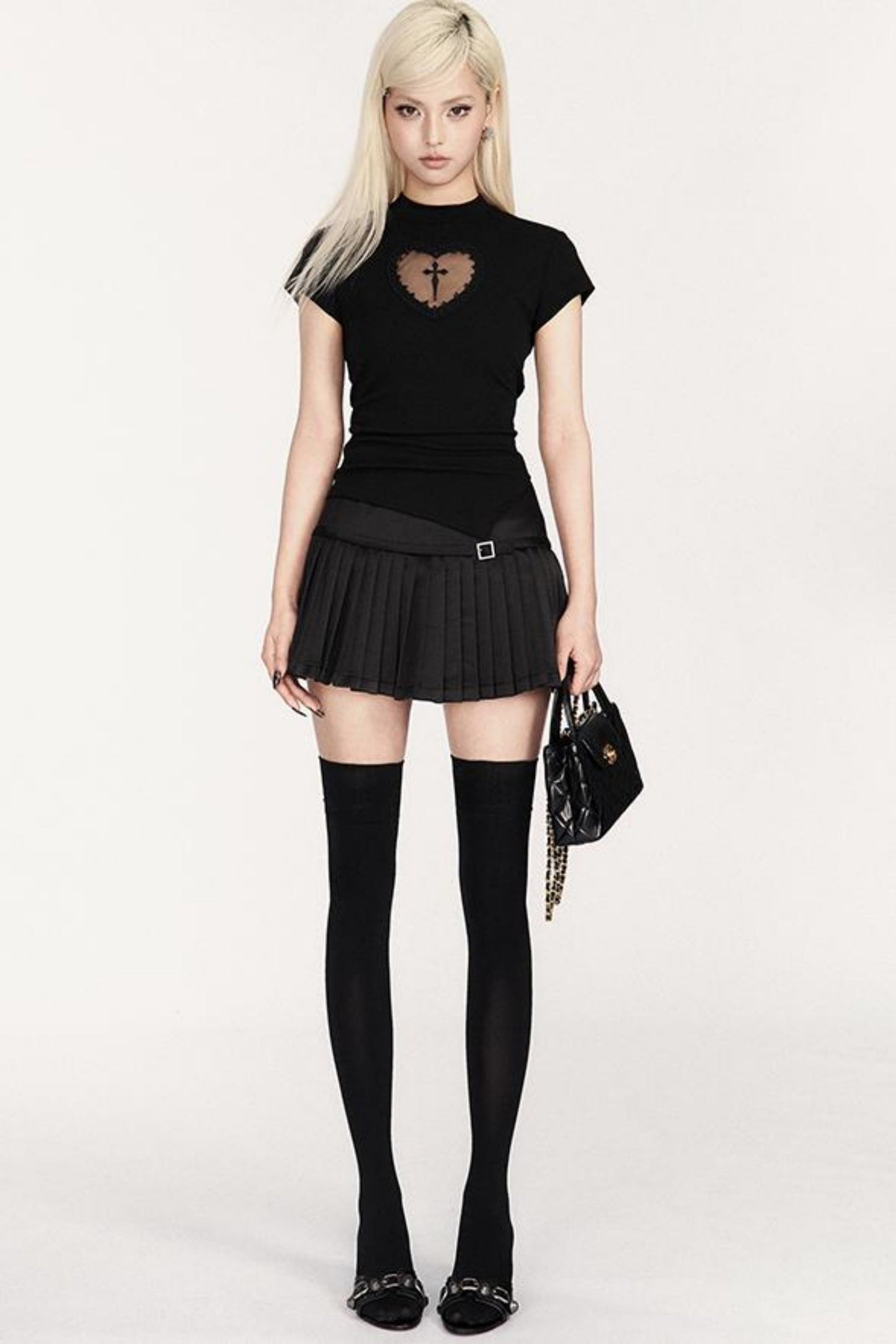 Basal Plissee-Satinrock