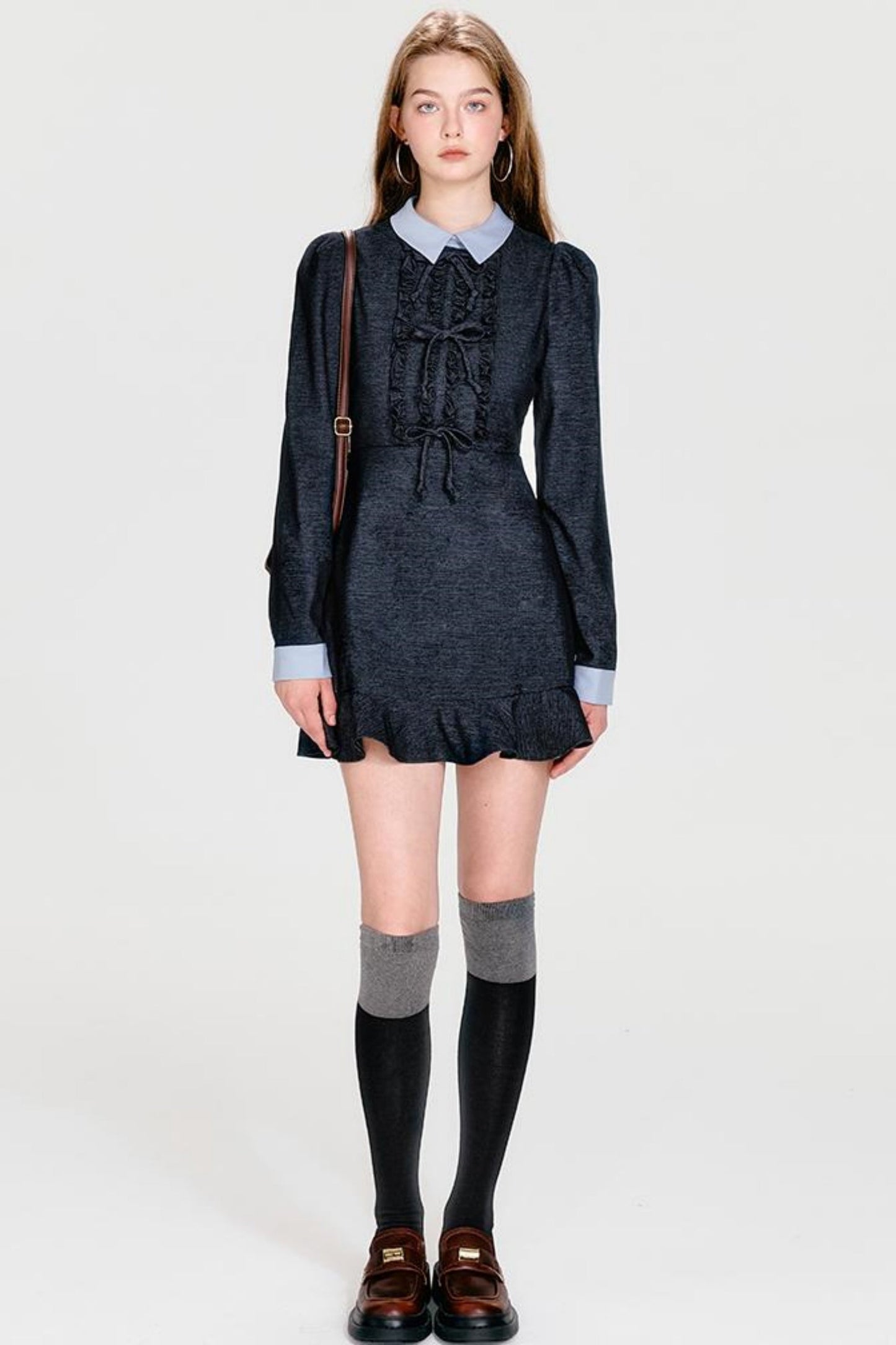 Bohormint-Schleifenkleid Cooler Kragen