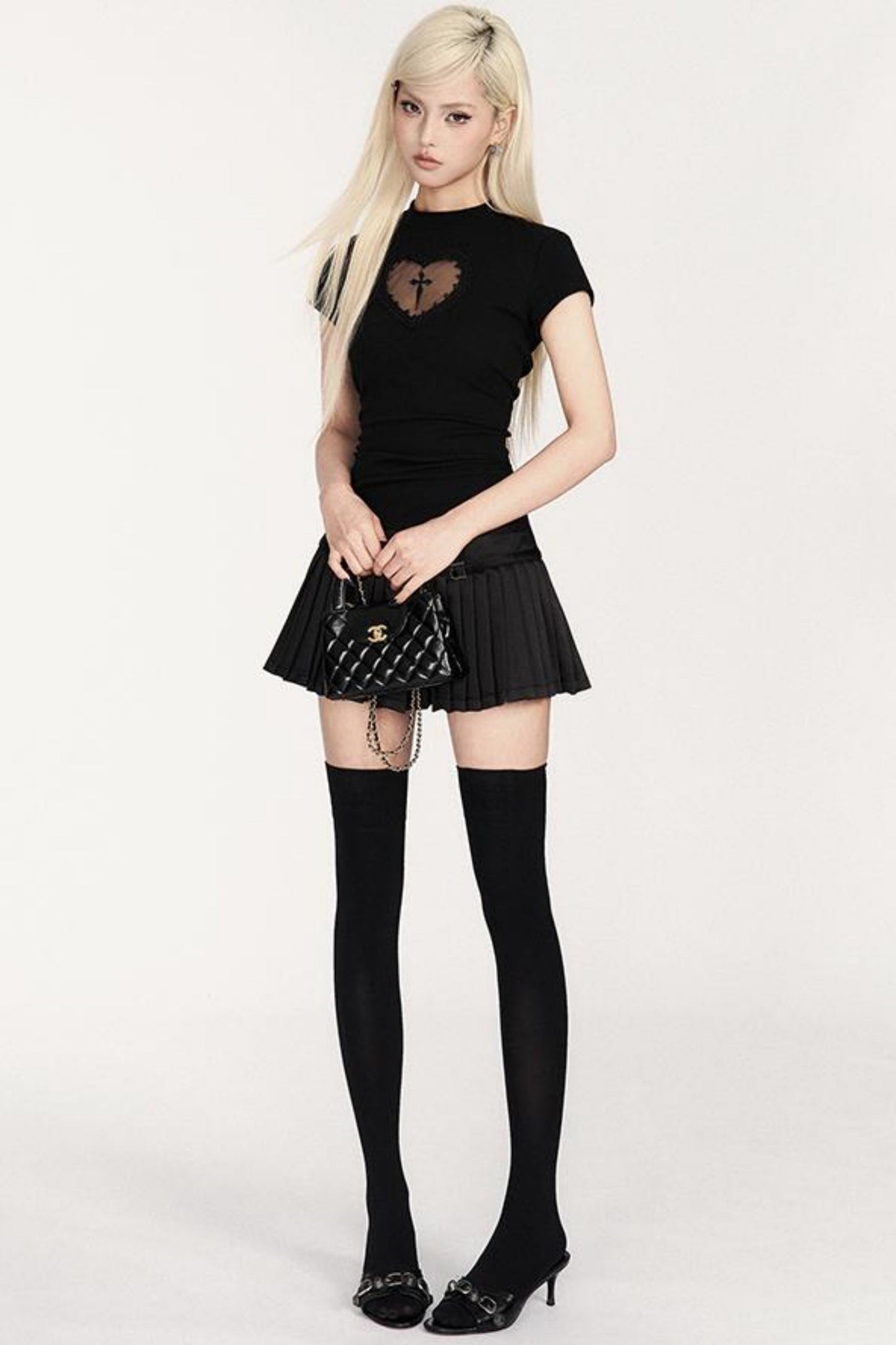 Basal Plissee-Satinrock