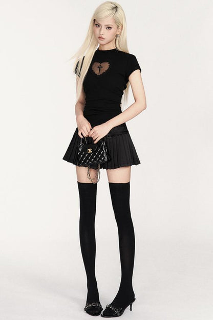 Basal Plissee-Satinrock