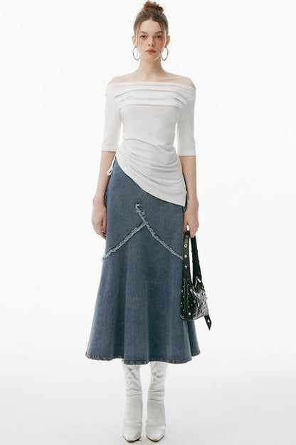 グレーのアップセットビスチェ