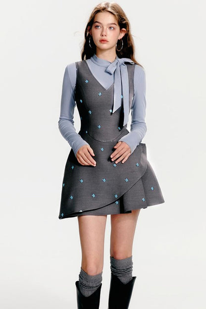 French Flare Kleid Floral Mint