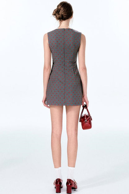 Kleid ärmellos Punkte Retro