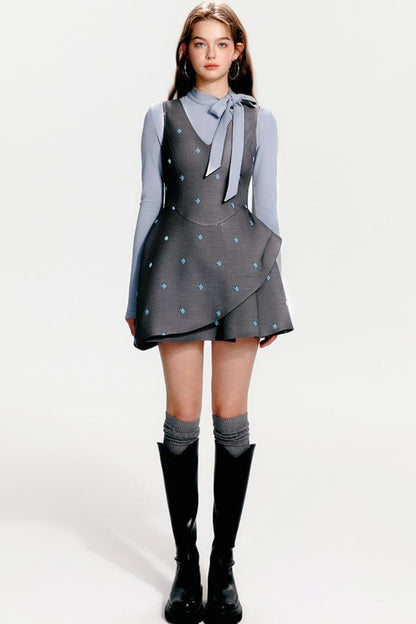 French Flare Kleid Floral Mint