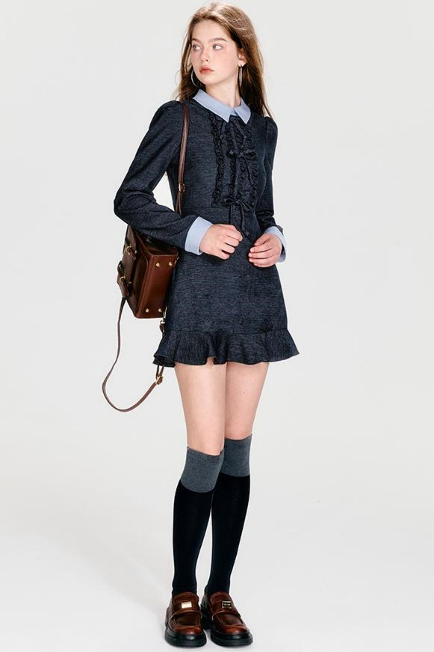 Bohormint-Schleifenkleid Cooler Kragen