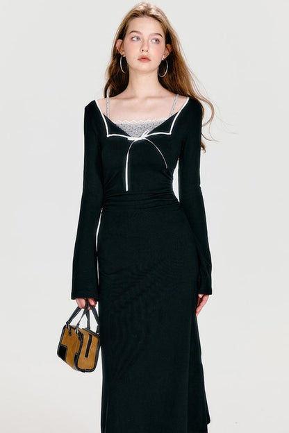 Block Maxi Cool Strickkleid Farbe