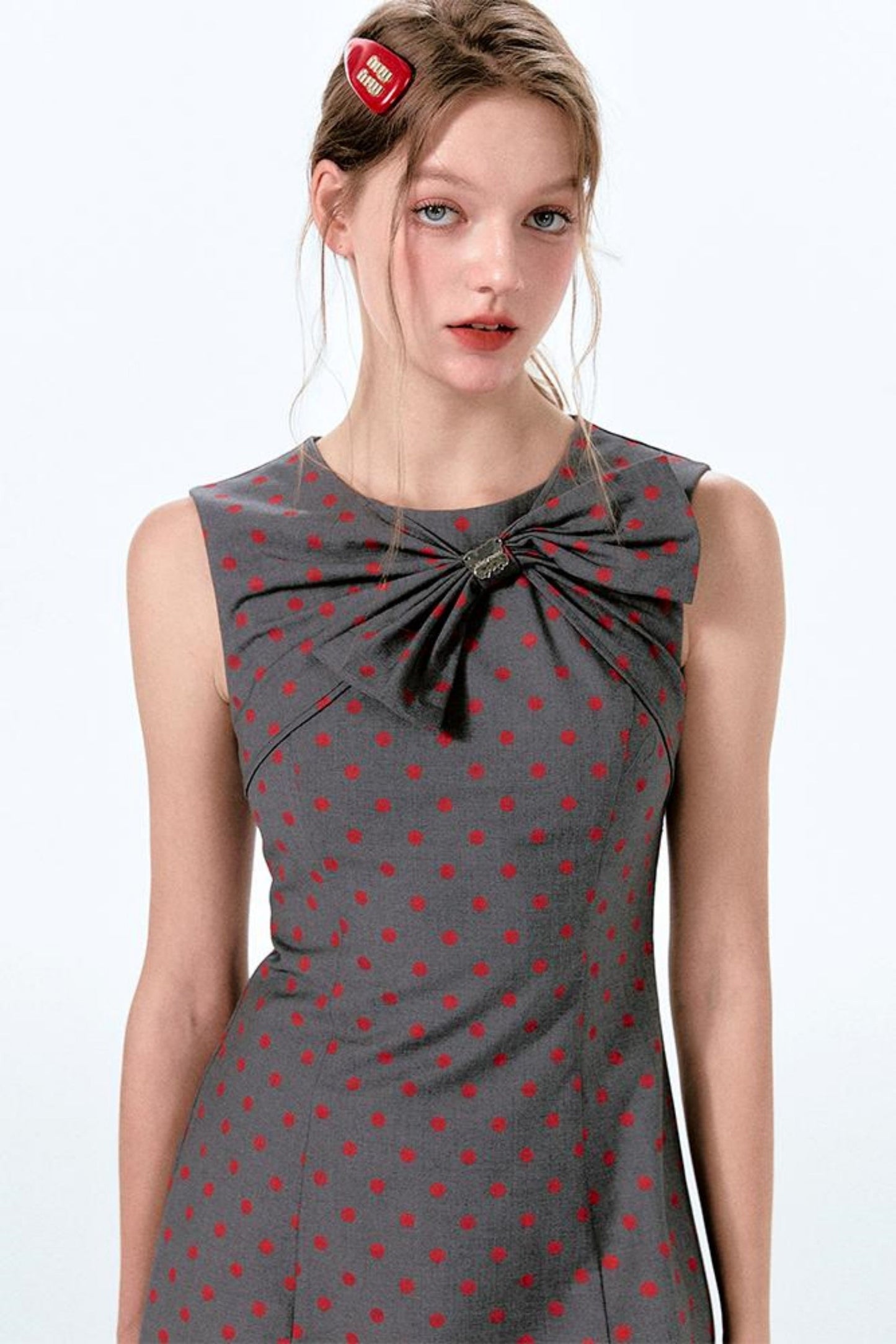 Kleid ärmellos Punkte Retro