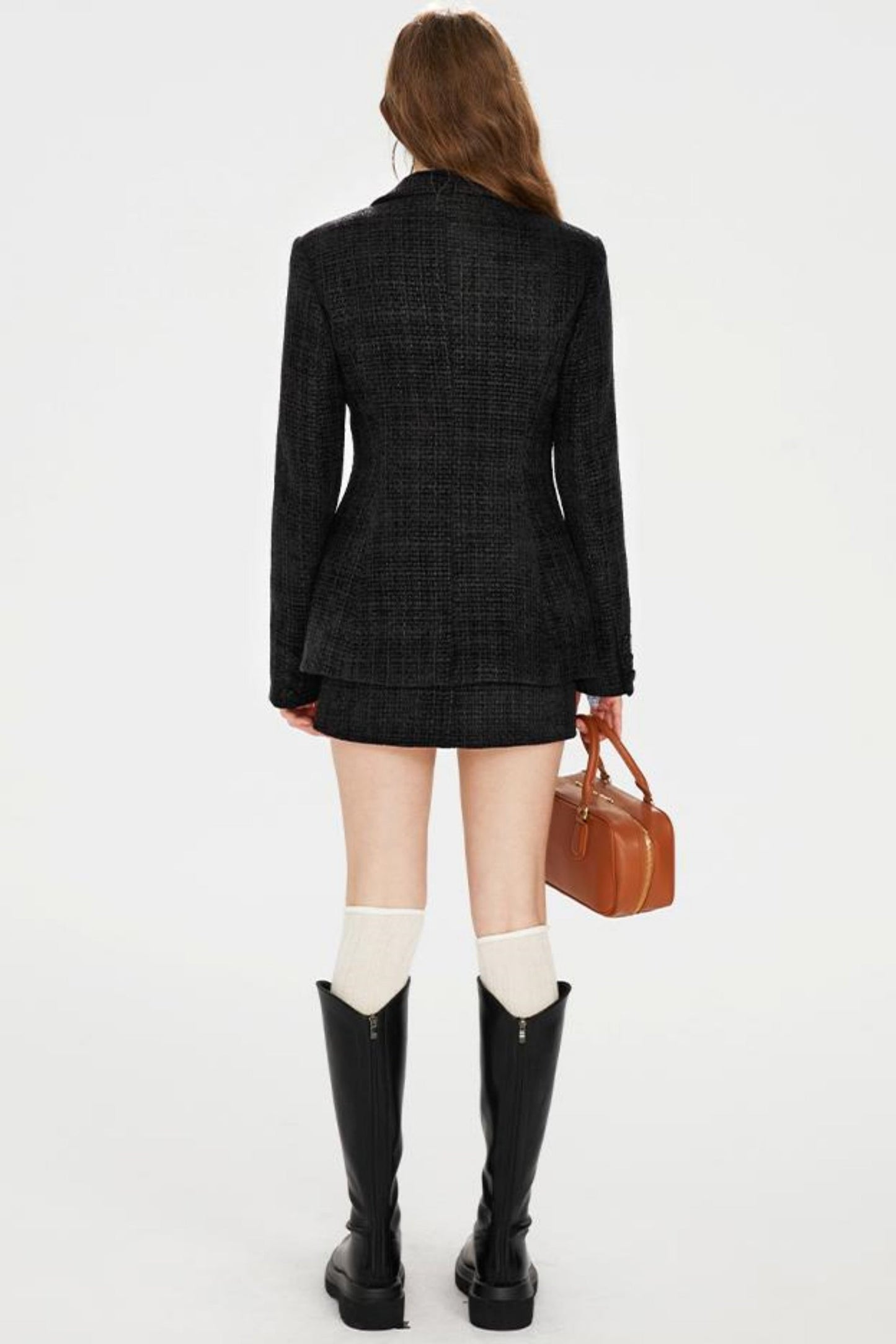 シャツ + ツイードパンツ ホットポケットリボンジャケット