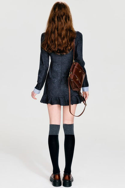 Bohormint-Schleifenkleid Cooler Kragen