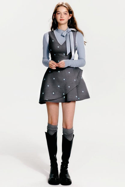 French Flare Kleid Floral Mint