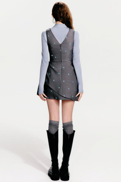 French Flare Kleid Floral Mint