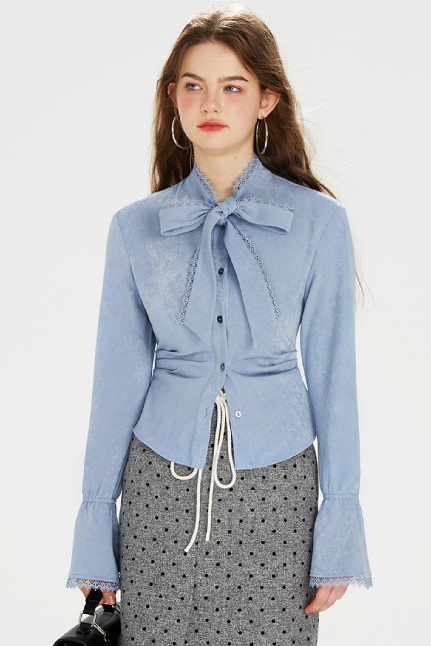 シャツ + ツイードパンツ ホットポケットリボンジャケット