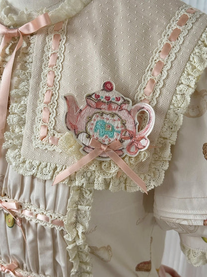 Book Teapot Brooch Embroidery /