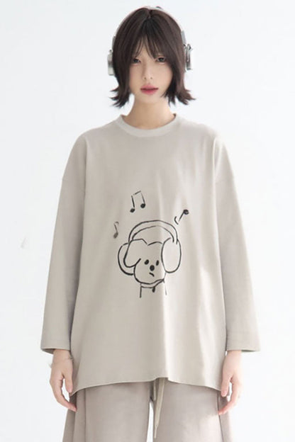 ルーズフィットグラフィックTシャツ パピー