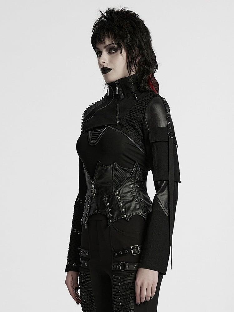 Black Punk Ultra Short Motorcycle Jacket
