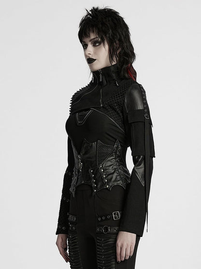 Black Jacket Punk Short Motorcycle Ultra