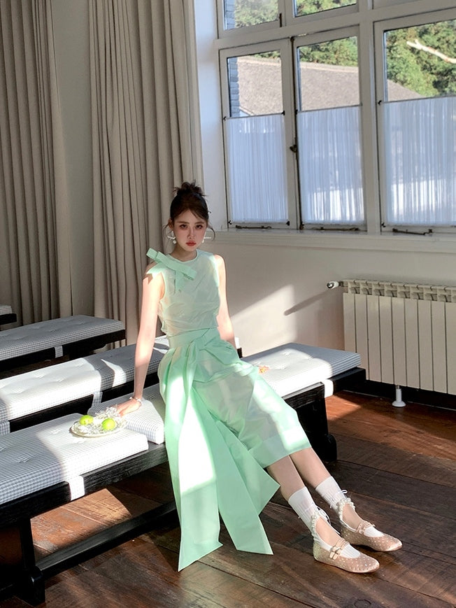 And Calf Beaded Cut-out Decorated Design Bowknot Black/White