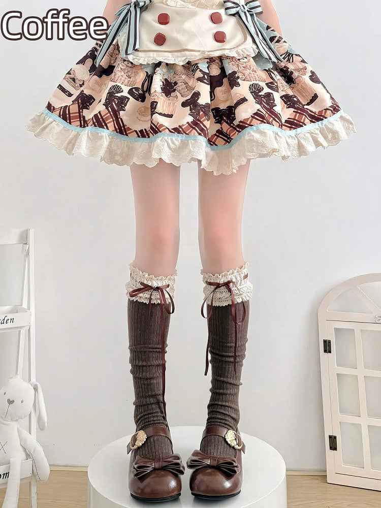 Ribbon Colors Socks Calf Lace - 5