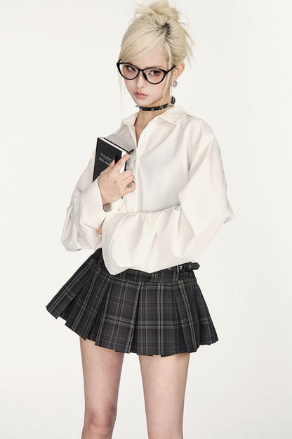 Shirt Girl White Academy Y2K Style