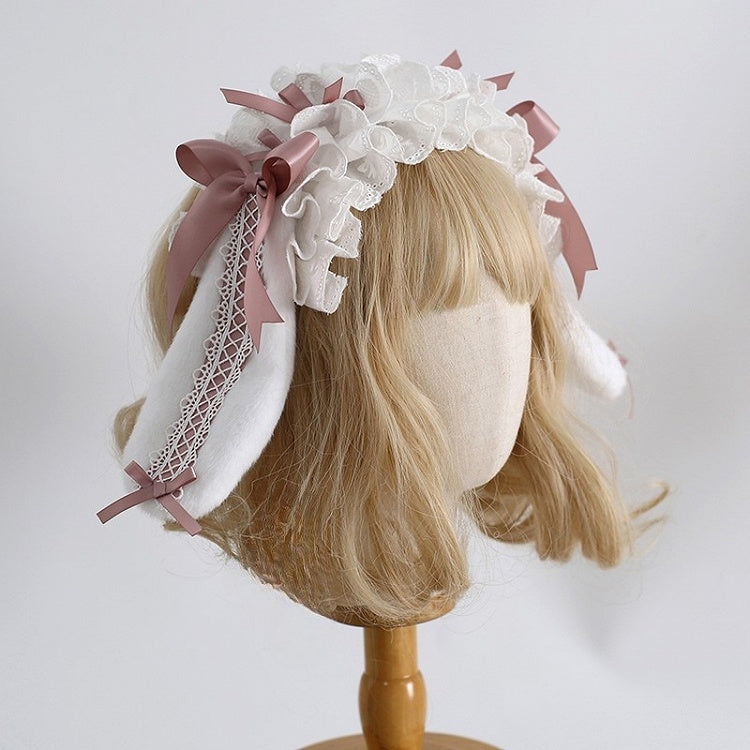 バニーディテール耳カラーKC蝶結びフリルロリータオプション8スイート