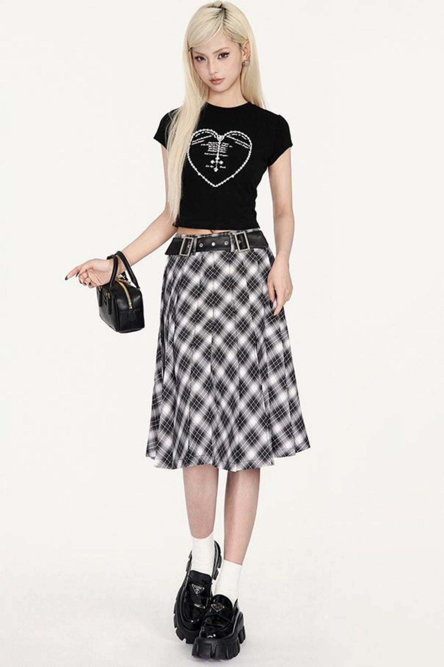 Up Set Plissierter Schmaler Rock Dreamy