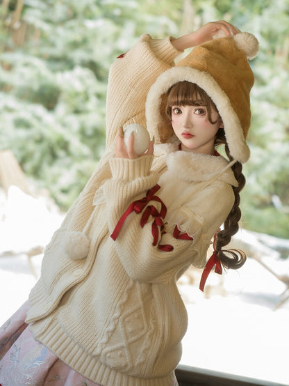 Plüsch-Cardigan, cremefarben, winterweiß, gemütlicher Kragenpullover