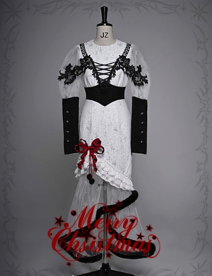 ゴシッククリスマススノーフレークマーメイドプラッシュスカート