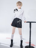 Theater Pattern Striped Shorts Bunny Ouji Black