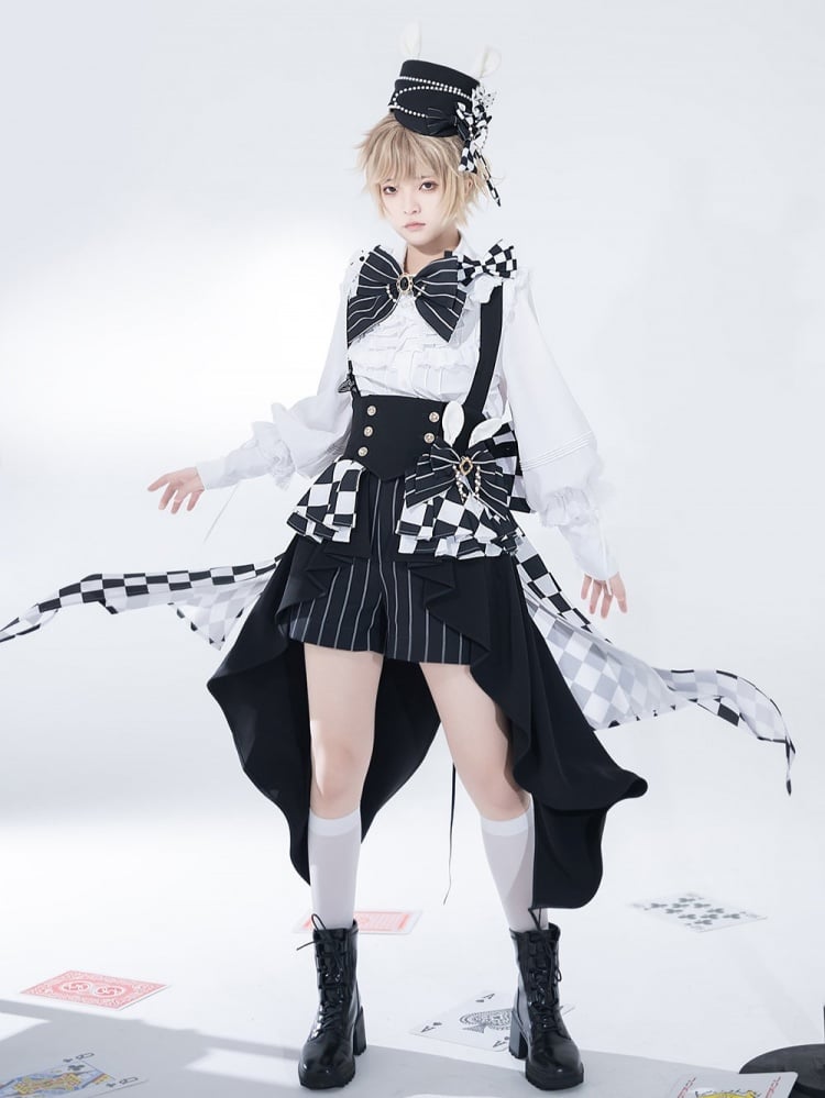 バニーシアター王子ファッションチェス柄ブラックガードル