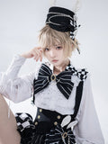 Gestreifte Bunny Theater Bowknot Bowtie Brosche