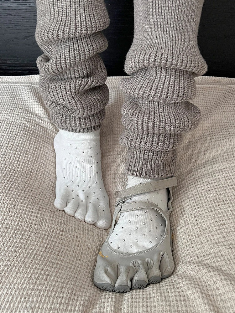 Socks Five-Toe Ankle Rhinestone-Embellished (5 Colors)