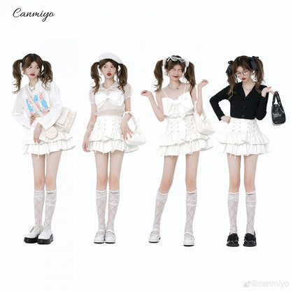 スカート ハイティアードウエスト PUレザー ホワイト