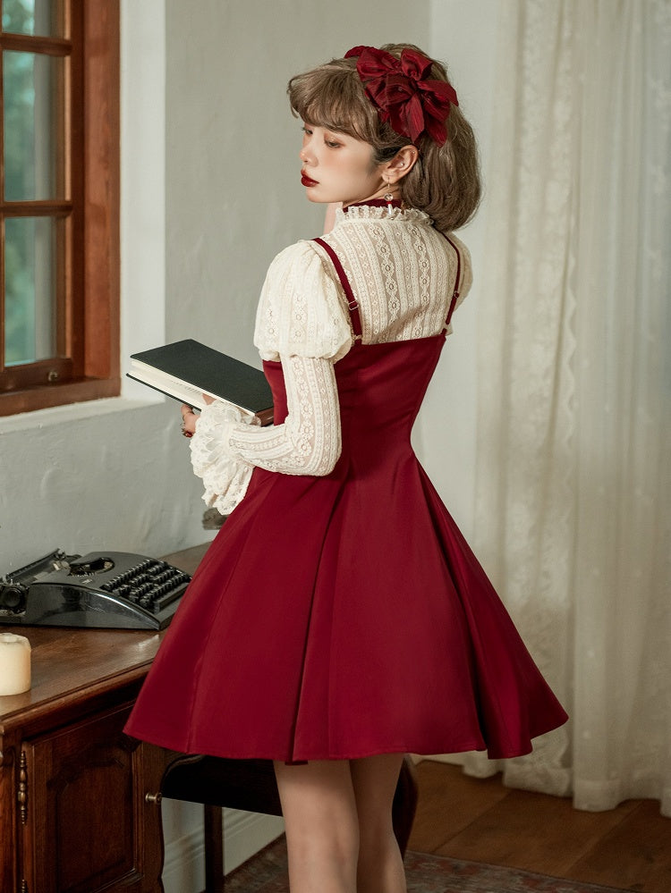 Spaghettiträger Elegantes Kleid Fit Rot Slim