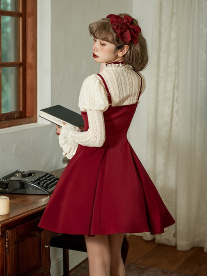 Spaghettiträger Elegantes Kleid Fit Rot Slim