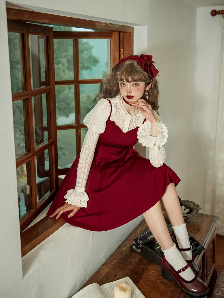 Spaghettiträger Elegantes Kleid Fit Rot Slim