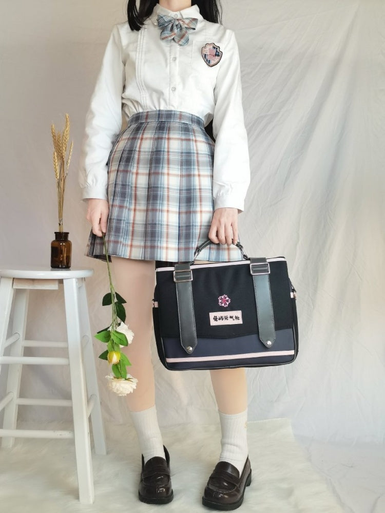 Schwarz-rosa JK-Uniform-Schultertasche, Bunny Island Sakura, japanischer Rucksack