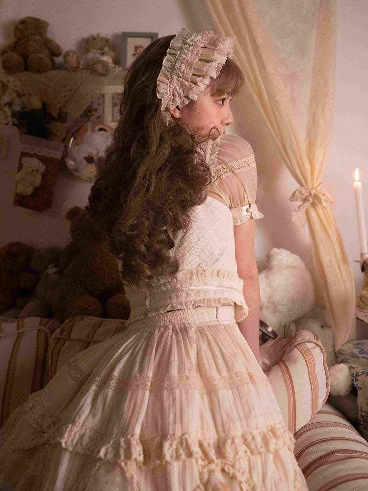 Lace Cotton Lolita Ruffle Bonnet