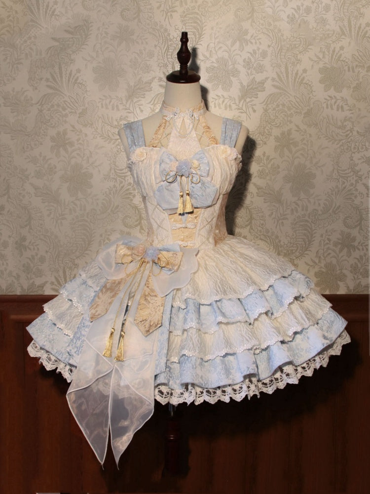 Lila Blau Kleid Accessoire Schleife Rosa Groß /