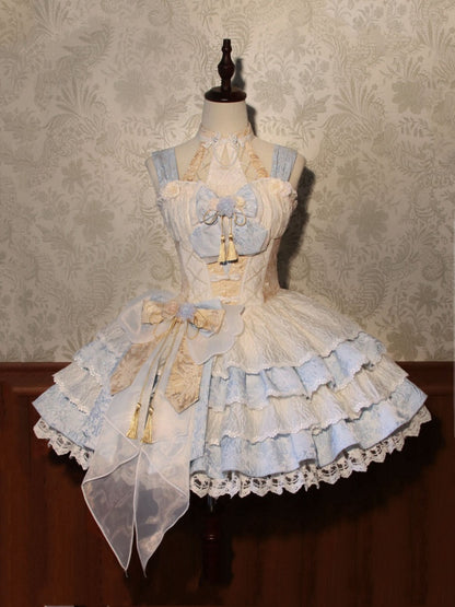 Lila Blau Kleid Accessoire Schleife Rosa Groß /