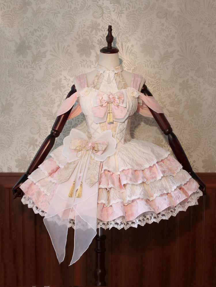 Lila Blau Kleid Accessoire Schleife Rosa Groß /